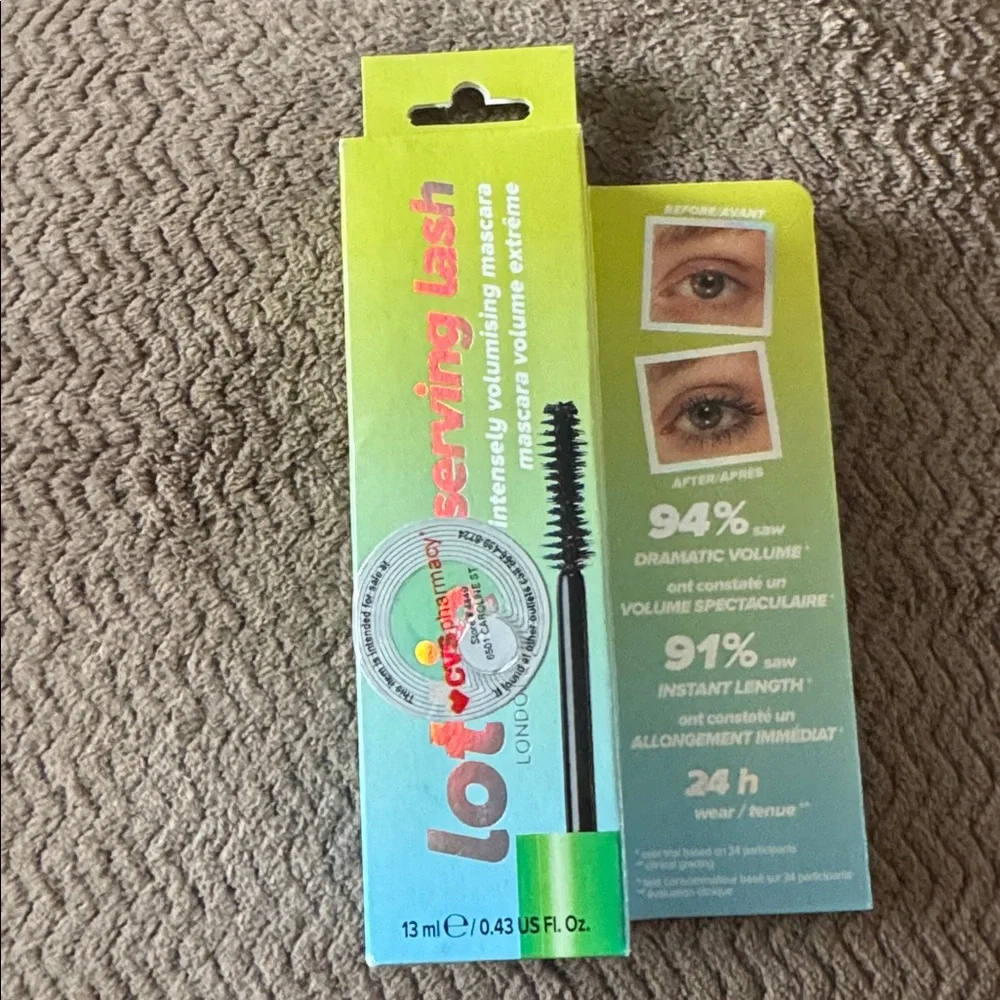 Lottie London Serving Lash Mascara Ultra Volumizing Vegan‎ Mascara - Black